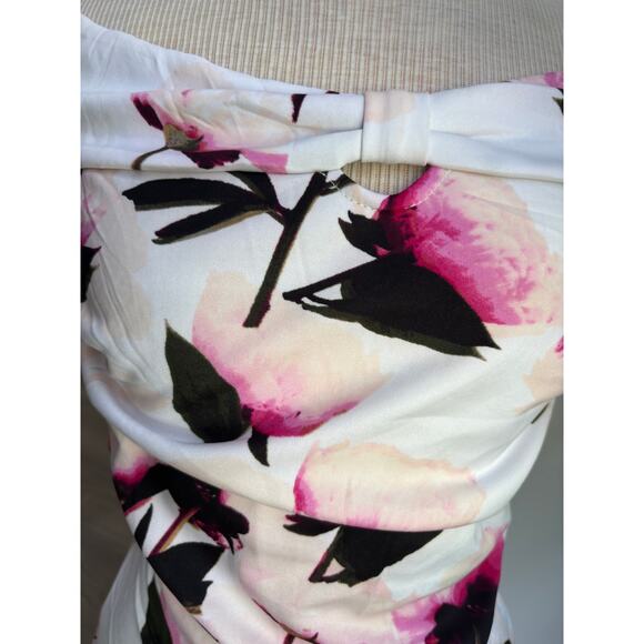 Le Château Off Shoulder Top – Pink Watercolor Floral XS - Picture 4 of 7